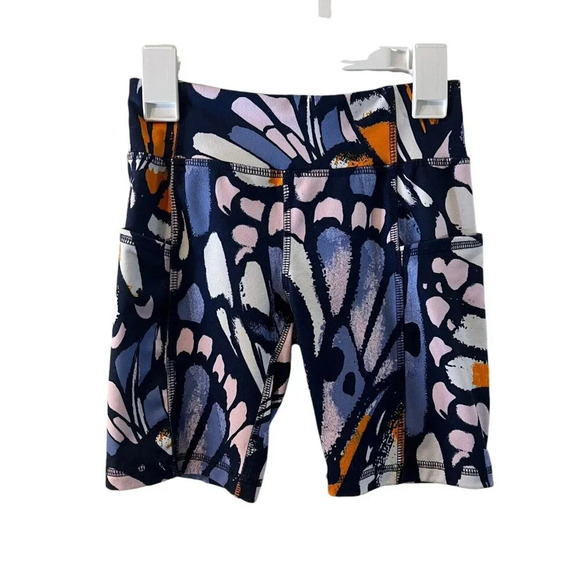 Athletic Works Girls Biker Shorts Medium 7-8 Abstract Patterned Pockets Pull On - Picture 1 of 4